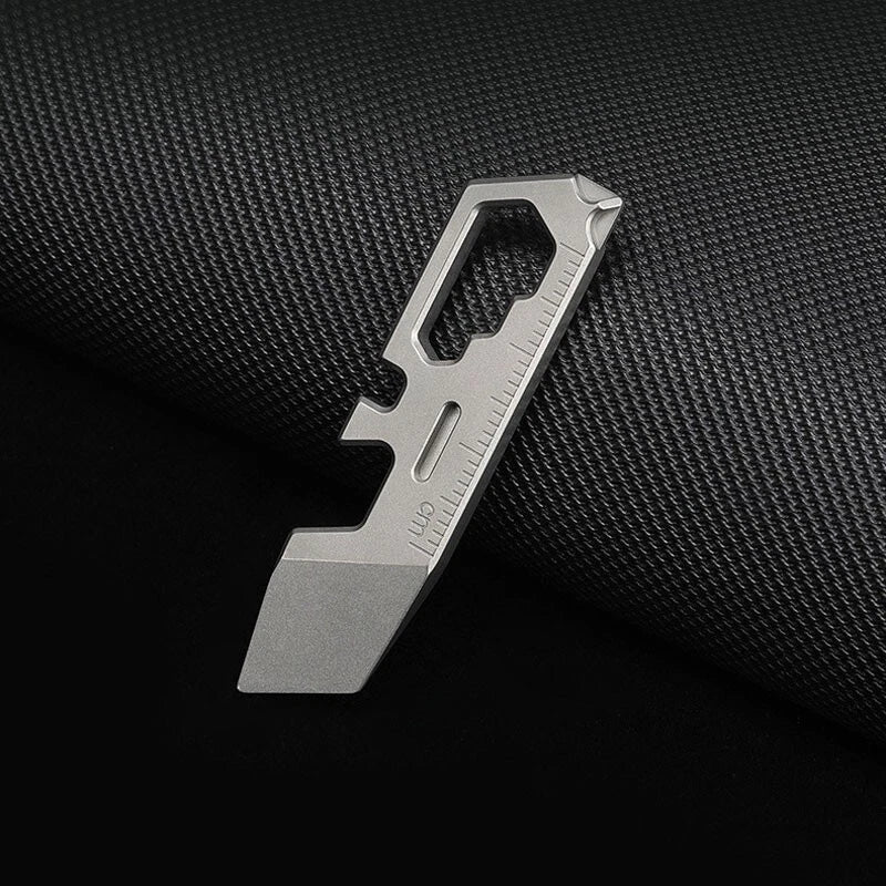 EDC Mini Titanium Alloy Keychain Pry Bar Crowbar Opener Ruler Wrench Multi Tools 07FC0E-D4 - KOEEK