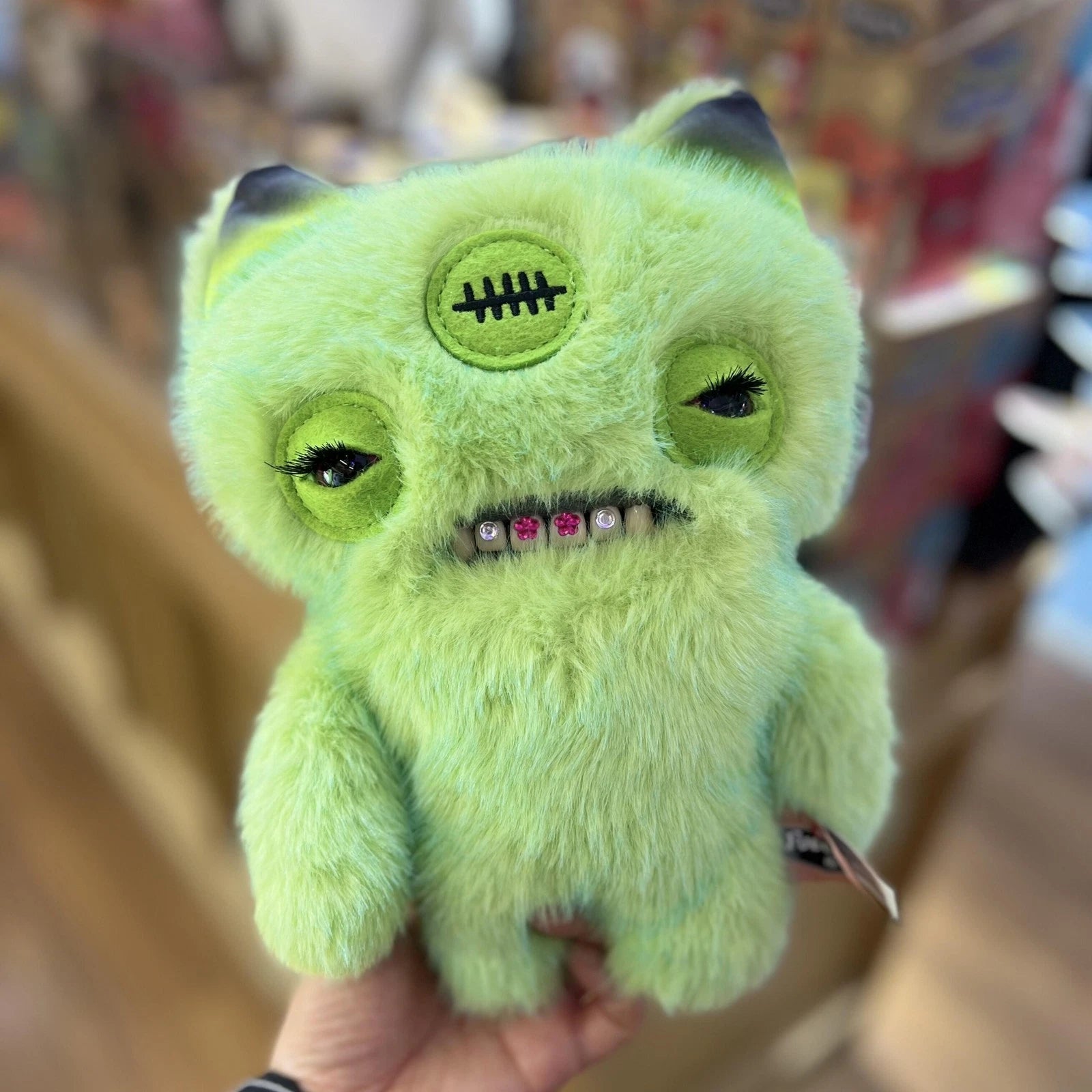In Stock FUGGLER Baddies Series Annoyed Alien Green Cute Ugly Monster Plush Toy 07FC0E-D4 - KOEEK