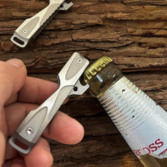 EDC Stainless Steel Bottle Opener Keychain Fidget Decompression Toy Pocket Tool 07FC0E-D4 - KOEEK