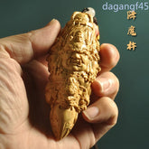 10cm Boxwood Handmade Carve Handicraft Ritual Implement Pendant Chinese Retro 07FC0E-D4 - KOEEK