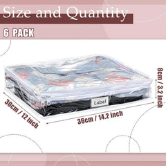 6 Pieces Sweater Storage Bags Plastic Clear PVC Clothes Storage Bags with Zipper 07FC0E-D4 - KOEEK