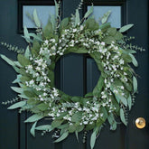 26-inch eucalyptus and baby's breath wreath, suitable for front doors 07FC0E-D4 - KOEEK