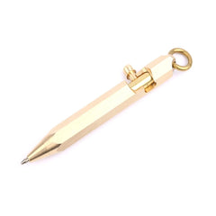 Hot Mini Handmade Six-Edg Brass Ball Pen Bolt Action Pen Pocket Keychain EDC Pen 07FC0E-D4 - KOEEK