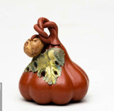 2.5"Chinese Yixing Zisha Pottery Qing Shui Clay Tall Pumpkin Tea Pet Statue 07FC0E-D4 - KOEEK