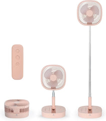 Foldable Desk Fan,Rechargeable Battery,Remote Control Retractable 4 Speed Silent 07FC0E-D4 - KOEEK