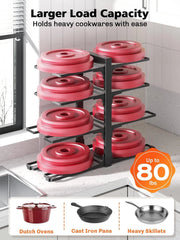 8 Tier Heavy Duty Adjustable Pan Organizer, Cabinet Storage and Organization