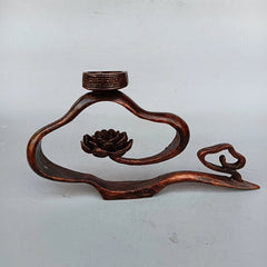 Copper Incense Burner Lotus Cloud Backflow Creative Home Decor Handcrafted 07FC0E-D4 - KOEEK