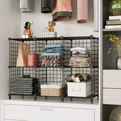 Wire Cube Storage Organizer, Closet Organizers and Storage, Metal 6 Cube Storage