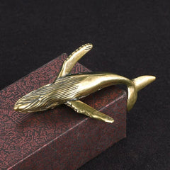 Pure Copper Whale Ornament Tea Pet Decoration 07FC0E-D4 - KOEEK