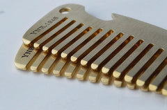 Solid Brass Hair Beared Comb with Bottle Opener Wrench EDC Portable Multi Tools 07FC0E-D4 - KOEEK