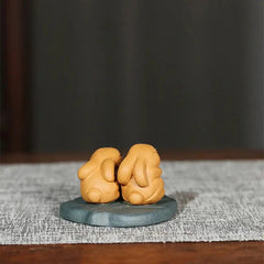 7cm Chinese Yixing Purple Clay Tea Pet Absorbing Wealth Rabbit Decoration Crafts 07FC0E-D4 - KOEEK