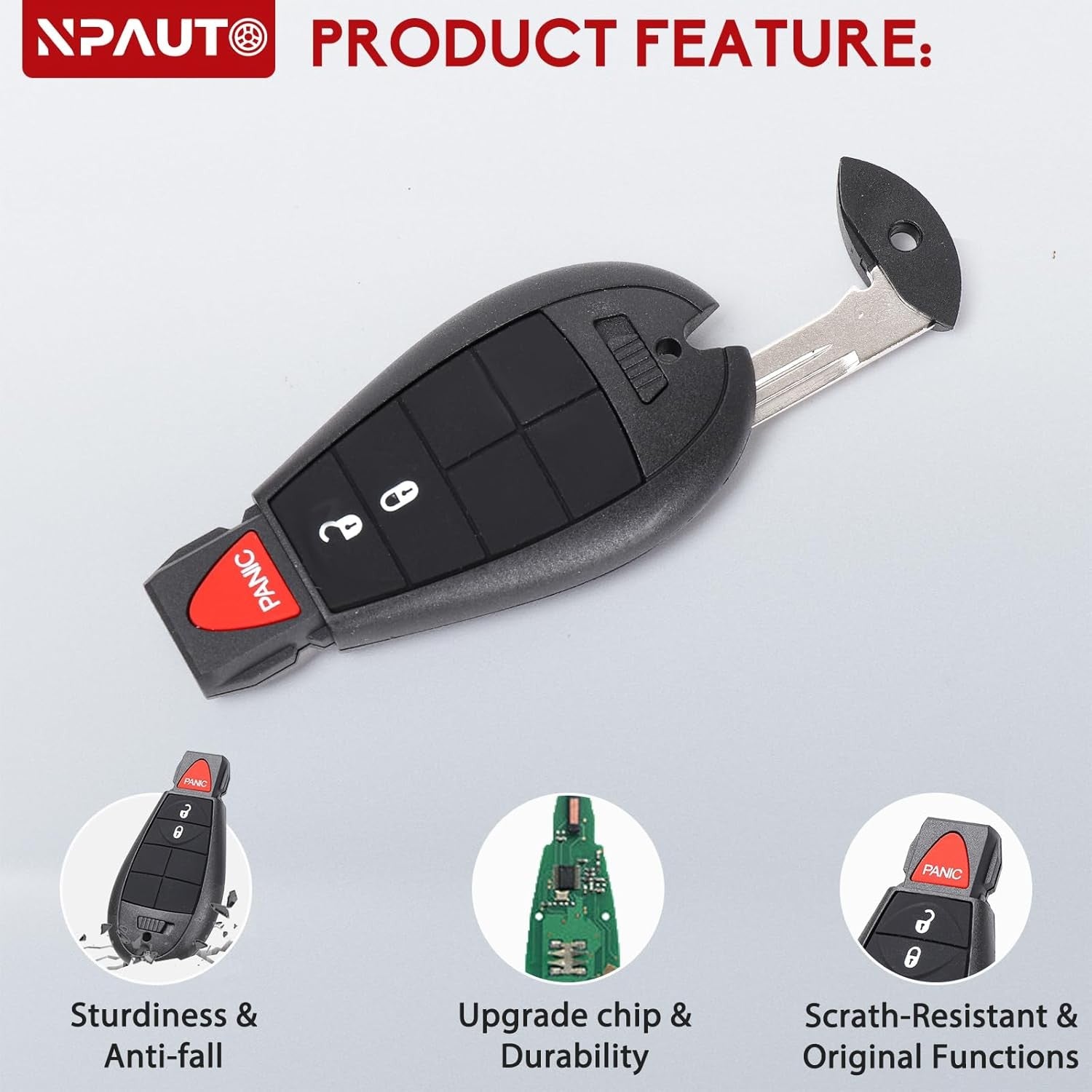 new NPAUTO 2Pcs Key Fob Fobik Remote Replacement for 2008-2020 Dodge Grand black NPAUTO - KOEEK