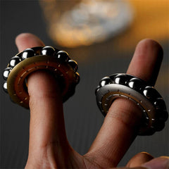 Novel MechNovanical Buddha Beads Fidget Ring Creative EDC Metal Adult Fidget Toy 07FC0E-D4 - KOEEK