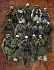 1/35 Resin Model Kit WWII German Soldiers Set 15 Figures Unassembled Unpainted 07FC0E-D4 - KOEEK