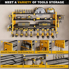 Wall Mounted Power Tool Organizer, 4 Tier Large Capacity Tool Rack 07FC0E-D4 - KOEEK