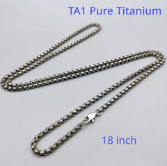 18" Pure Titanium Box Chain Necklace 3mm Men Unisex NO Allergic Skin Care Health 07FC0E-D4 - KOEEK