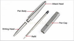 EDC Titanium Meteorite Pattern Pocket Ballpoint Pen Office Signature Stationery 07FC0E-D4 - KOEEK