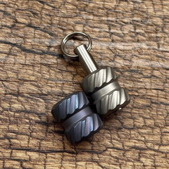 Titanium Keychain Parachute Cord Knife Bead Pendant Lanyard EDC Zipper Head 07FC0E-D4 - KOEEK