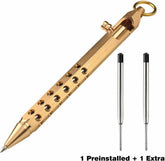 Six-Edge Solid Brass Pen Practical Pen Signature Pen Ball Pen with Key Ring EDC 07FC0E-D4 - KOEEK