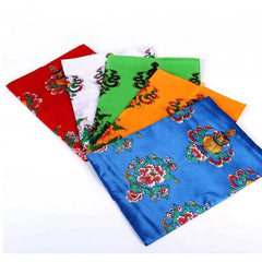 5pcs 240cm 94" Tibetan Traditional Khata Eight Auspicious Symbol Good Luck Scarf 07FC0E-D4 - KOEEK
