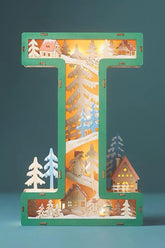 ANTHROPOLOGIE WONDERLAND SCENE MONOGRAM LETTER I CHRISTMAS HOLIDAY LIGHT UP