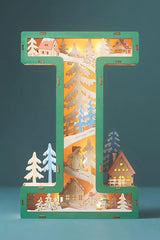 ANTHROPOLOGIE WONDERLAND SCENE MONOGRAM LETTER I CHRISTMAS HOLIDAY LIGHT UP ANTHROPOLOGIE - KOEEK
