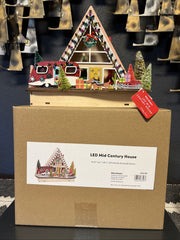 !! 2024 World Market Laser Cut Wood Mid Century A Frame House LED Light Up! WORLD MARKET - KOEEK