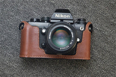 Handmade Leather Half Case Retro Protective Cover For Nikon F3 Camera 07FC0E-D4 - KOEEK