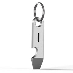 Titanium Keychain Pry Bar Crowbar Bottle Opener Ruler with Titanium Key Ring EDC 07FC0E-D4 - KOEEK