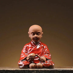 8.8cm Purple Clay Handmade Little Monk Zen Tea Pet Kung Fu Home Decoration 07FC0E-D4 - KOEEK