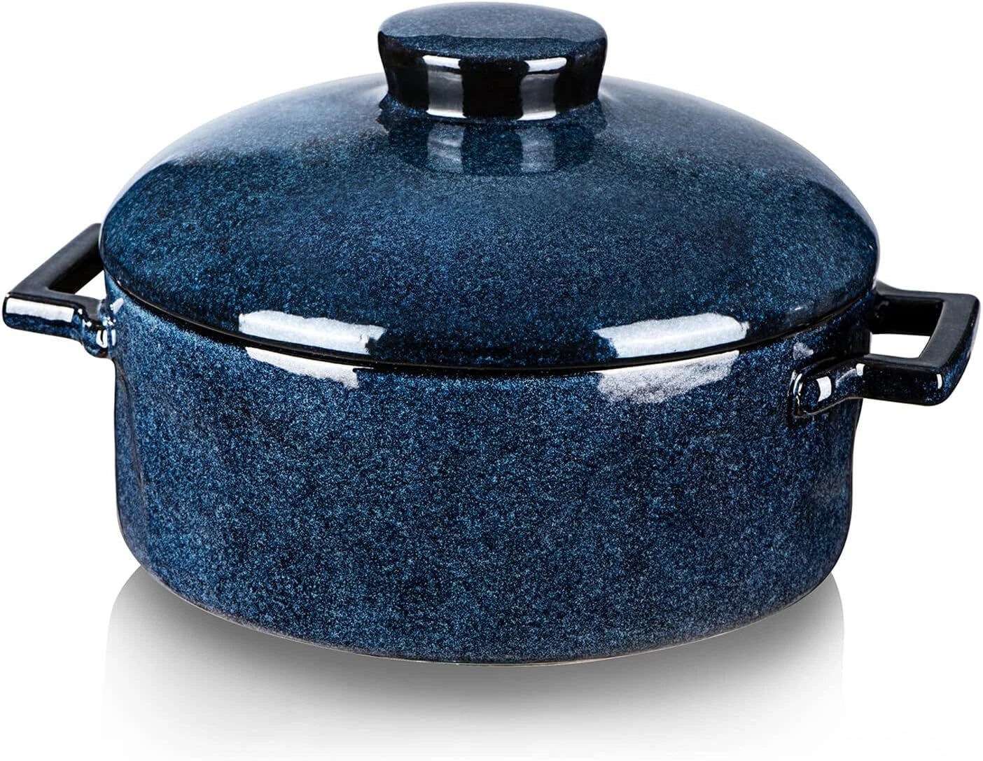 Casserole (with lid) - Ceramic lasagna dish (2-quart deep round baking dish) 07FC0E-D4 - KOEEK