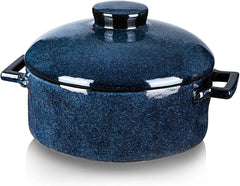 Casserole (with lid) - Ceramic lasagna dish (2-quart deep round baking dish) 07FC0E-D4 - KOEEK