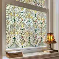 3D painted glass window film, dimensions: 17.5 inches × 47.24 inches 07FC0E-D4 - KOEEK