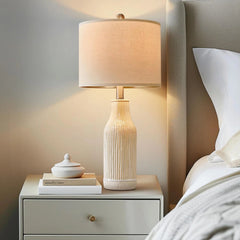 23.75-Inch Modern Ceramic Table Lamp (Set of 2), Nightstand Lamps 07FC0E-D4 - KOEEK