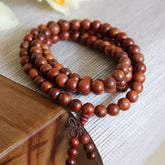 12mm Huge Tibet Buddhism 108 red sandalwood Prayer Bead Mala Necklace 07FC0E-D4 - KOEEK