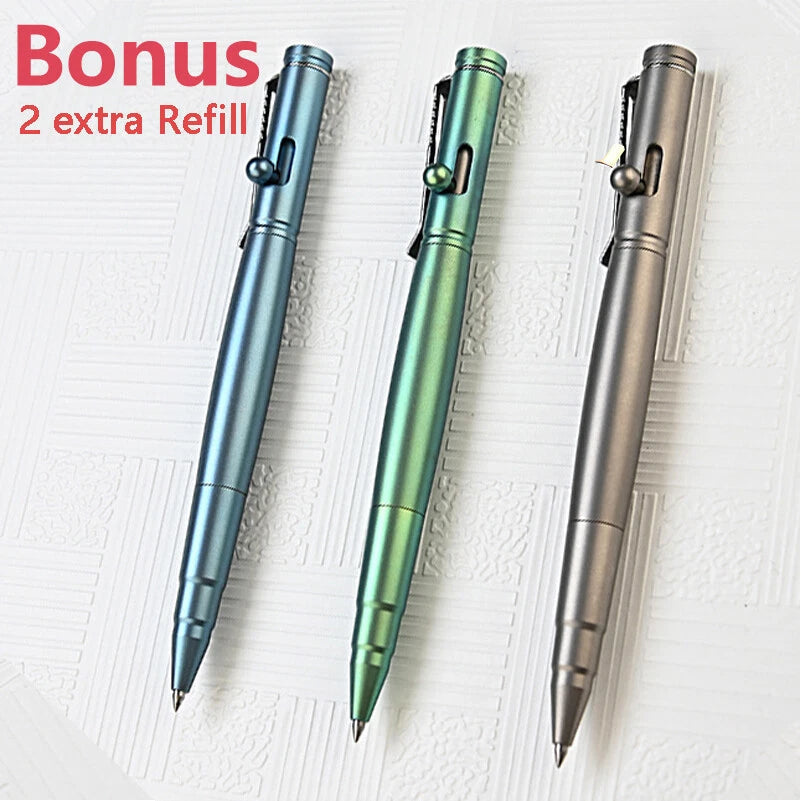 TC4 Titanium Bolt Action Ballpoint Pen EDC Pocket Pen Office Stationery Outdoor 07FC0E-D4 - KOEEK