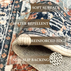 Carpet 2 ft × 3 ft Machine washable Non-slip 07FC0E-D4 - KOEEK