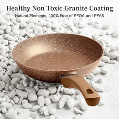 Frying Pan Set with Lid - Nonstick Cookware Set 3 Piece, Granite Cookware Set 07FC0E-D4 - KOEEK