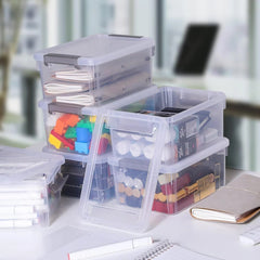 4-piece set of small storage boxes with lids 3.2liter plastic storage containers 07FC0E-D4 - KOEEK