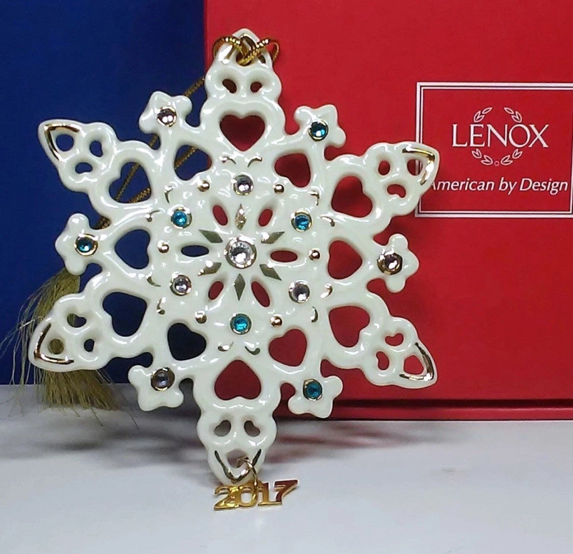 Lenox 2017 Annual Gemmed Snowflake Ornament NIB LENOX - KOEEK