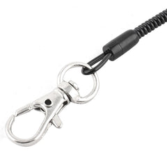 Hiking Camping Plastic Anti-lost Spring Elastic Rope Keyring Keychain Black 2pcs 07FC0E-D4 - KOEEK