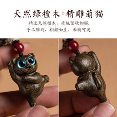 Natural Sandalwood Cute Car Rearview Mirror Hanging Pendant Decoration 07FC0E-D4 - KOEEK