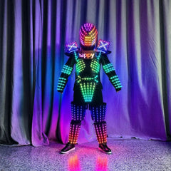 Colorful LED RGB Performance Suit Bar DJ Illuminated Dance Programming Costume 07FC0E-D4 - KOEEK