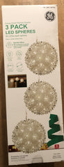GE 3 Pack 5.5-in Hanging Super Sphere Light Display with 50 White LED Lights GE - KOEEK