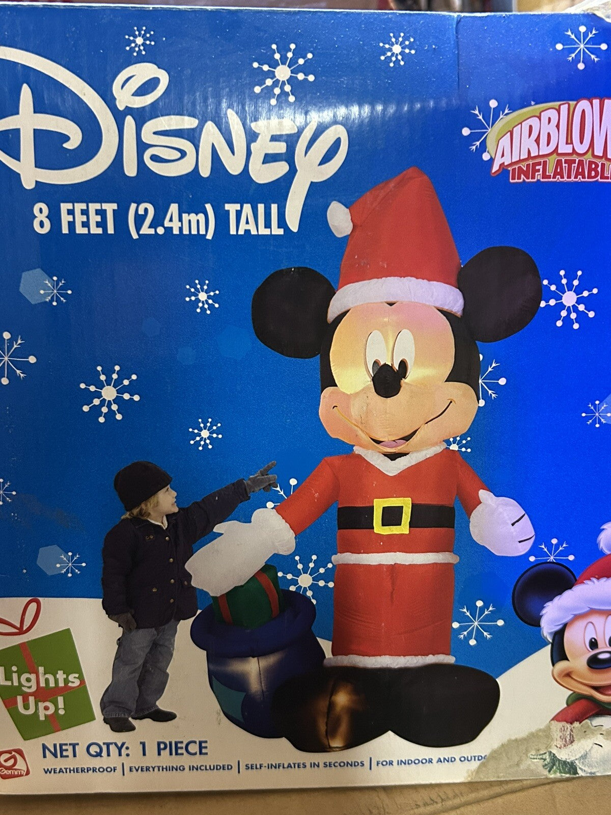 2007 Gemmy 8’ Mickey Mouse W/Gift Bag Lighted Christmas Inflatable Airblown- GEMMY - KOEEK