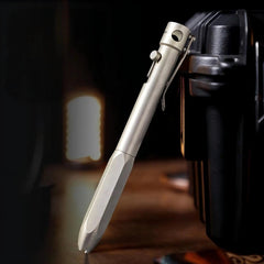 EDC Titanium Ballpoint Pen Signature Writing Pen Multifunction with Lanyard 07FC0E-D4 - KOEEK