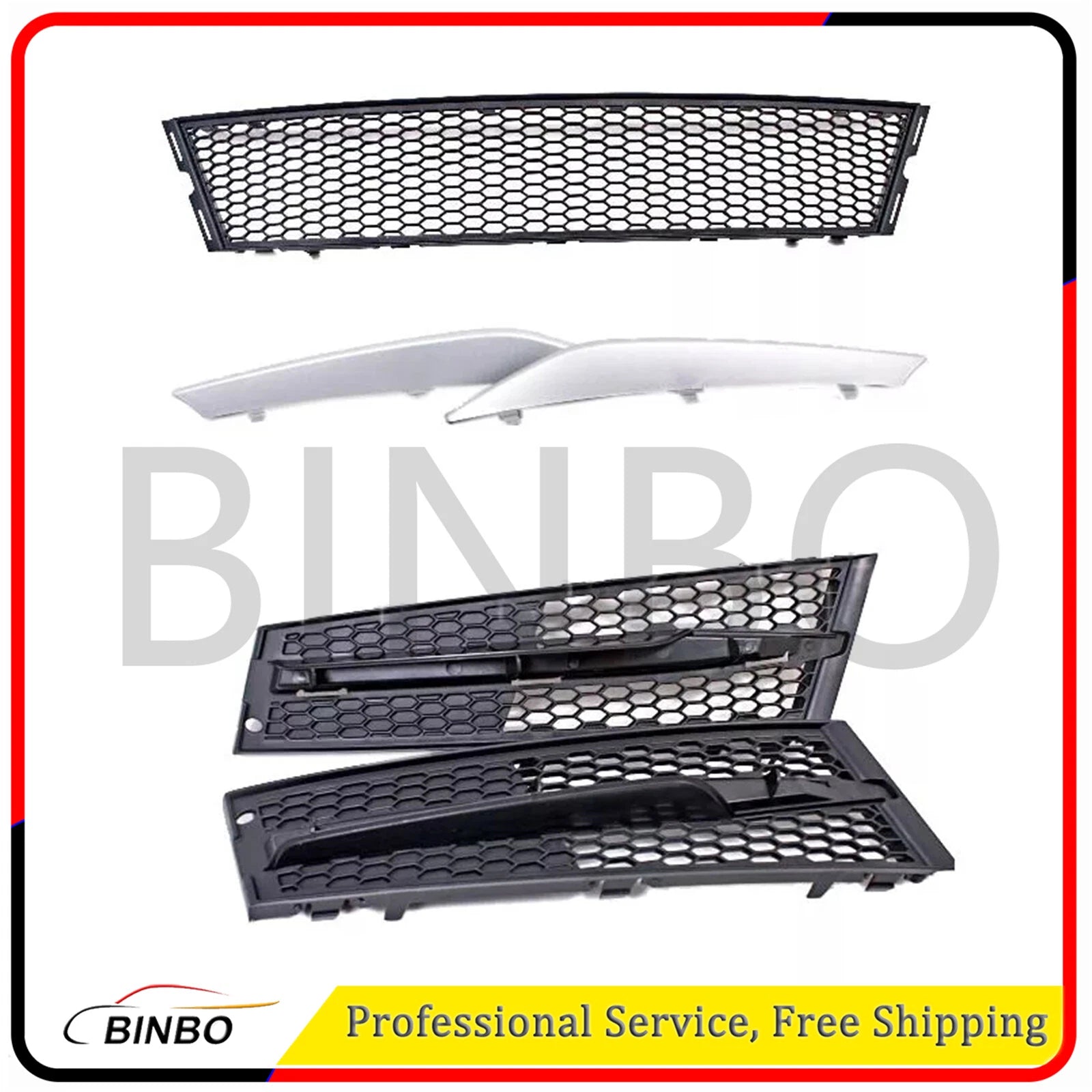 For BMW E92 E93 LCI Front Bumper Lower Grilles + Mouldings Center Set 07FC0E-D4 - KOEEK