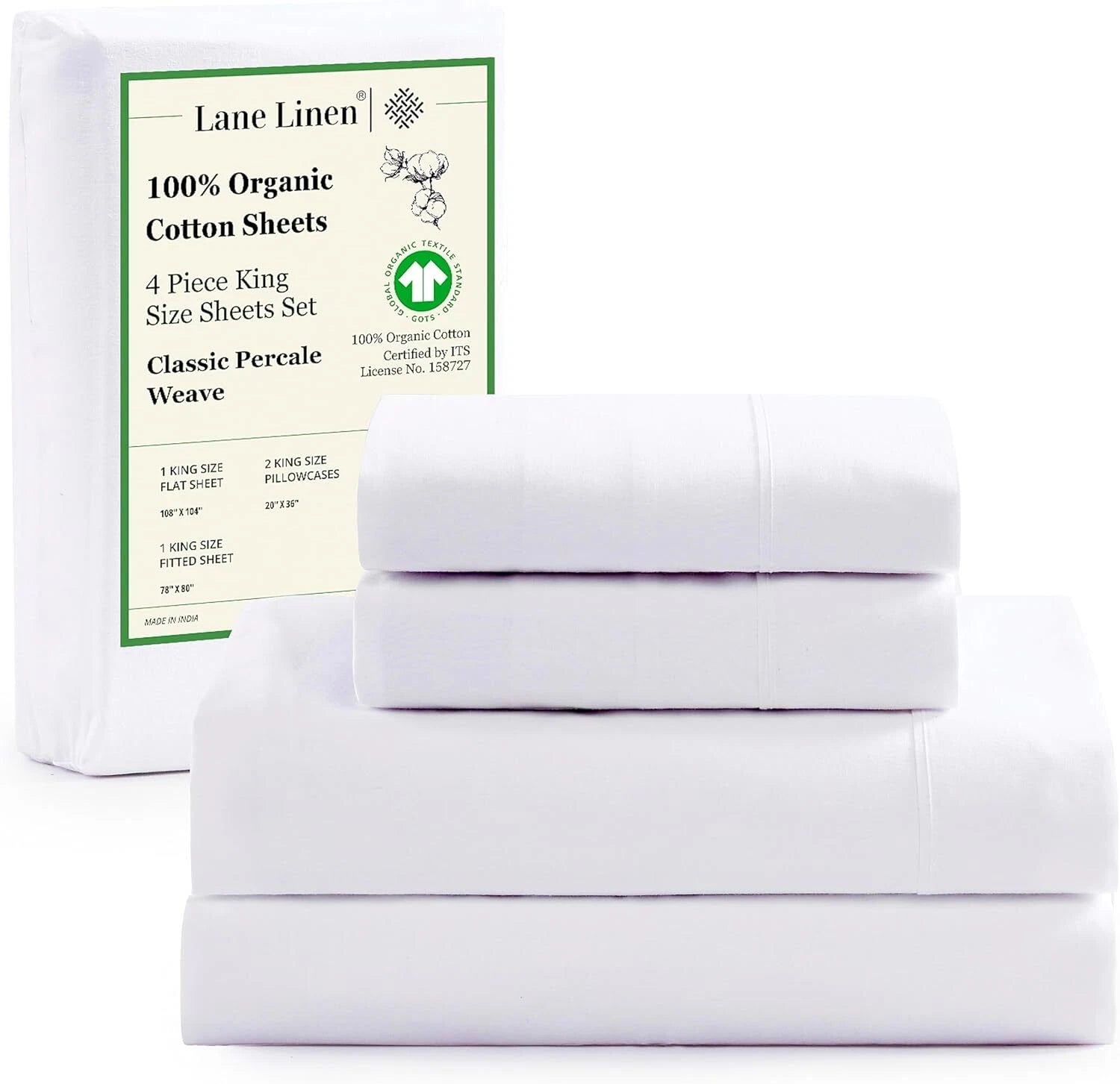 Organic Cotton King Size Sheet Set, Soft and Breathable King Size Sheets 07FC0E-D4 - KOEEK