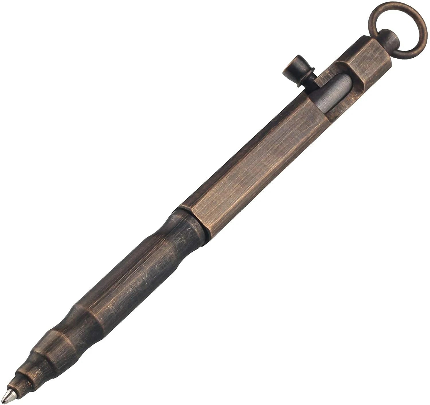 Solid Brass Bolt Action Pen Pocket EDC Signature Ballpoint collectible Gel Pen 07FC0E-D4 - KOEEK