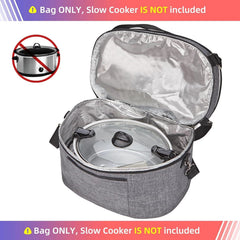 Bag for 6-8 Quart Crock Pot with Zippered Compartment Carrying Case 07FC0E-D4 - KOEEK